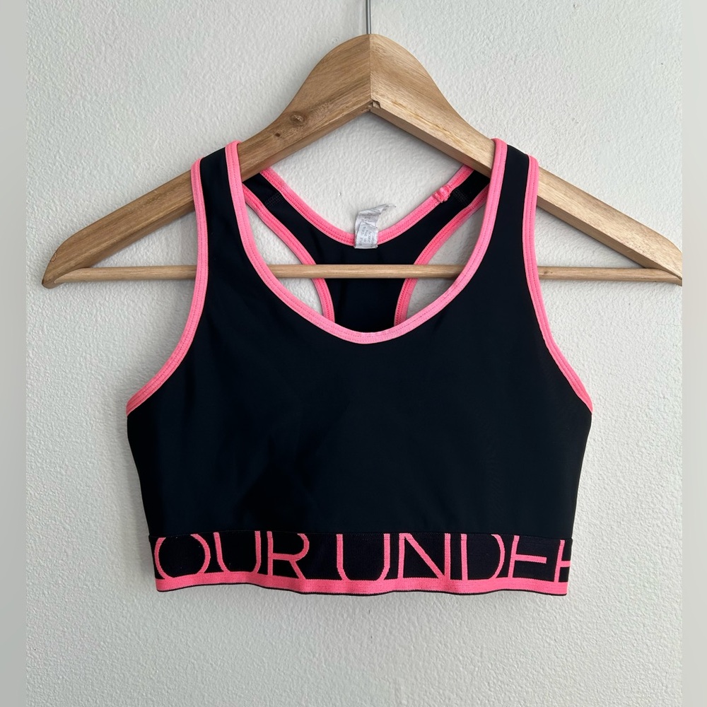 Under Armour Black Pink Razor Back Sports Bra Size SM/P
